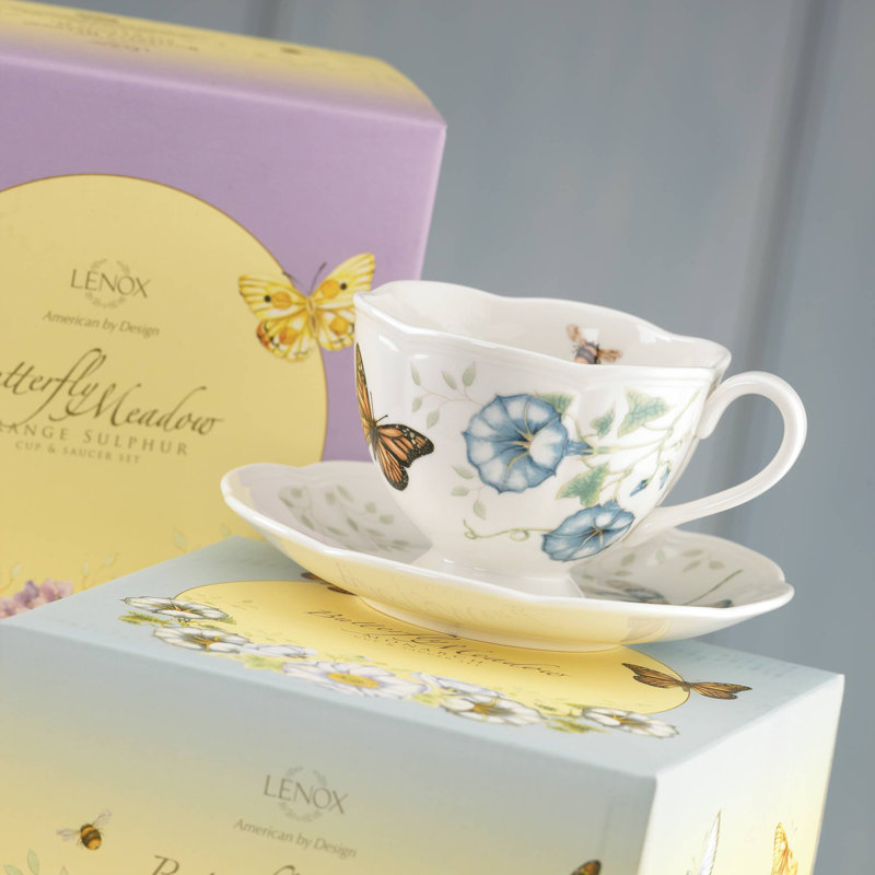 Lenox Butterfly Meadow 8 Oz Monarch Teacup And Saucer